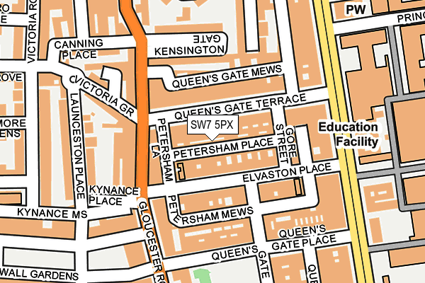 SW7 5PX map - OS OpenMap – Local (Ordnance Survey)