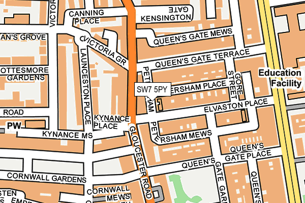 SW7 5PY map - OS OpenMap – Local (Ordnance Survey)