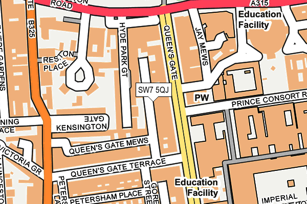 SW7 5QJ map - OS OpenMap – Local (Ordnance Survey)