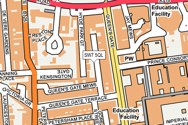 SW7 5QL map - OS OpenMap – Local (Ordnance Survey)