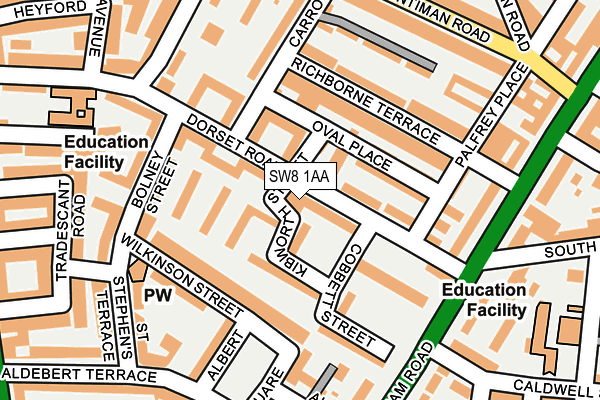 SW8 1AA map - OS OpenMap – Local (Ordnance Survey)