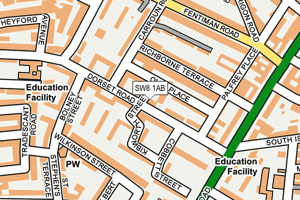 SW8 1AB map - OS OpenMap – Local (Ordnance Survey)