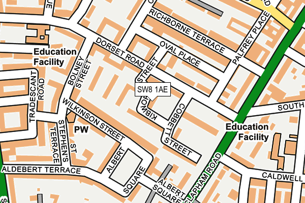 SW8 1AE map - OS OpenMap – Local (Ordnance Survey)