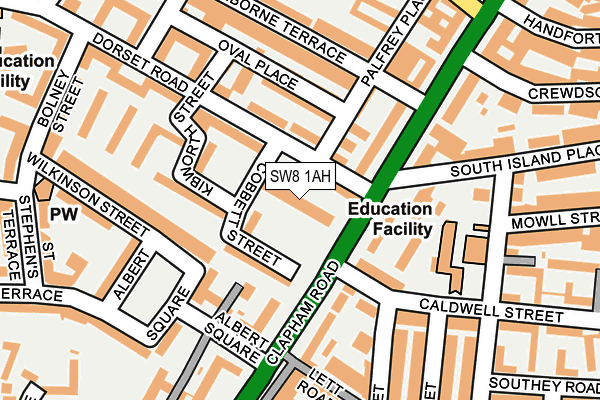 SW8 1AH map - OS OpenMap – Local (Ordnance Survey)