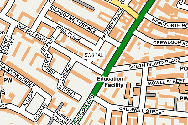 SW8 1AL map - OS OpenMap – Local (Ordnance Survey)