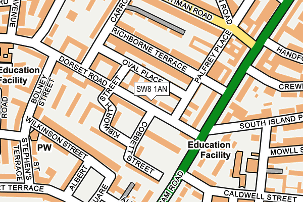 SW8 1AN map - OS OpenMap – Local (Ordnance Survey)