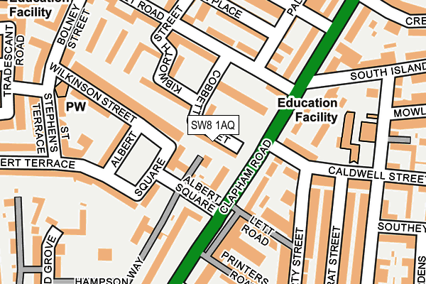 SW8 1AQ map - OS OpenMap – Local (Ordnance Survey)