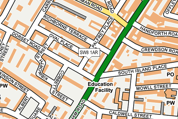 SW8 1AR map - OS OpenMap – Local (Ordnance Survey)