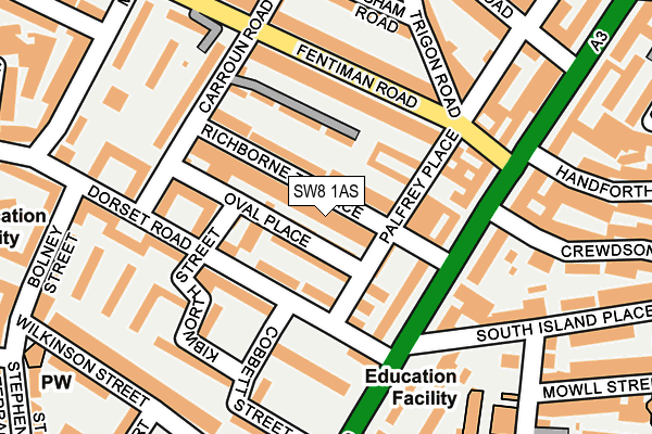SW8 1AS map - OS OpenMap – Local (Ordnance Survey)