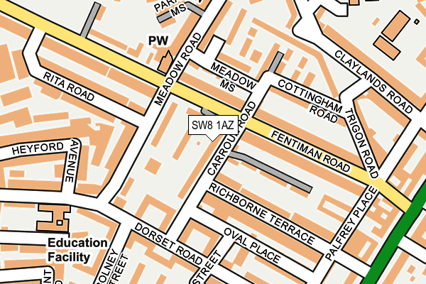 SW8 1AZ map - OS OpenMap – Local (Ordnance Survey)