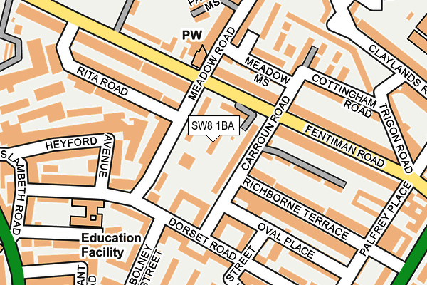 SW8 1BA map - OS OpenMap – Local (Ordnance Survey)
