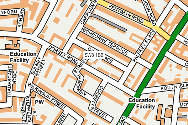 SW8 1BB map - OS OpenMap – Local (Ordnance Survey)