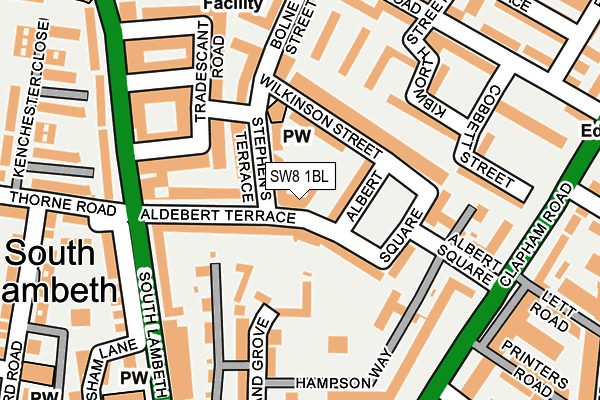 SW8 1BL map - OS OpenMap – Local (Ordnance Survey)