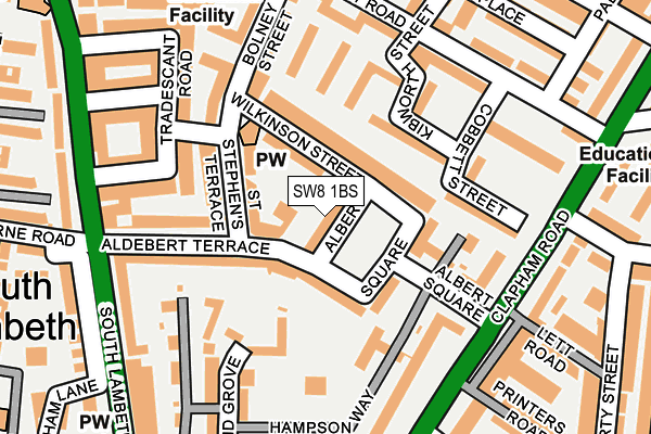 SW8 1BS map - OS OpenMap – Local (Ordnance Survey)