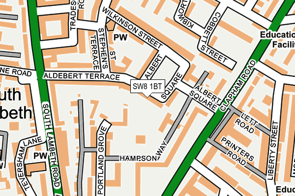 SW8 1BT map - OS OpenMap – Local (Ordnance Survey)