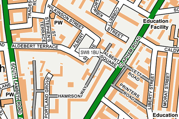 SW8 1BU map - OS OpenMap – Local (Ordnance Survey)