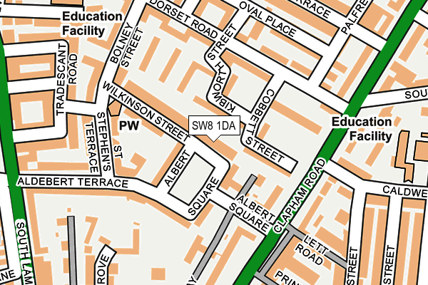 SW8 1DA map - OS OpenMap – Local (Ordnance Survey)