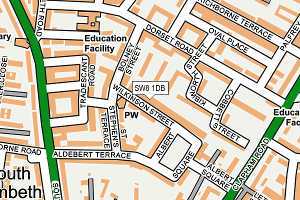 SW8 1DB map - OS OpenMap – Local (Ordnance Survey)