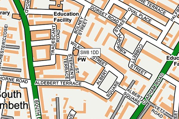 SW8 1DD map - OS OpenMap – Local (Ordnance Survey)