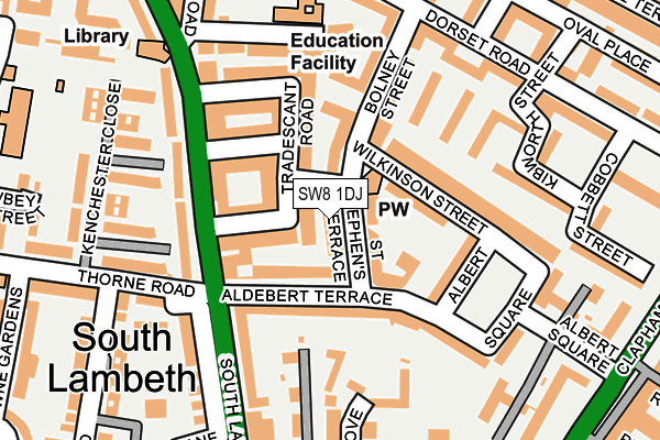 SW8 1DJ map - OS OpenMap – Local (Ordnance Survey)