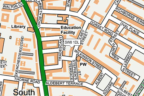 SW8 1DL map - OS OpenMap – Local (Ordnance Survey)