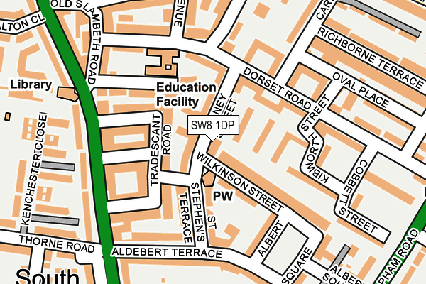 SW8 1DP map - OS OpenMap – Local (Ordnance Survey)