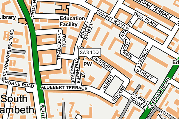 SW8 1DQ map - OS OpenMap – Local (Ordnance Survey)