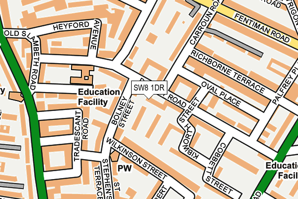 SW8 1DR map - OS OpenMap – Local (Ordnance Survey)