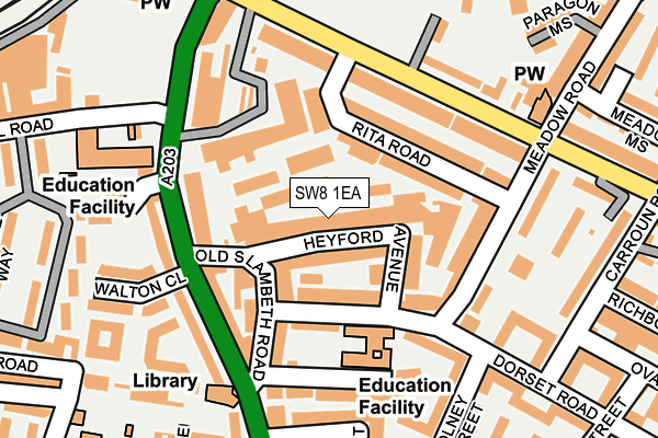 SW8 1EA map - OS OpenMap – Local (Ordnance Survey)