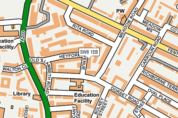 SW8 1EB map - OS OpenMap – Local (Ordnance Survey)