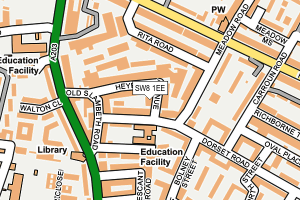 SW8 1EE map - OS OpenMap – Local (Ordnance Survey)