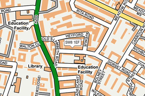 SW8 1EF map - OS OpenMap – Local (Ordnance Survey)