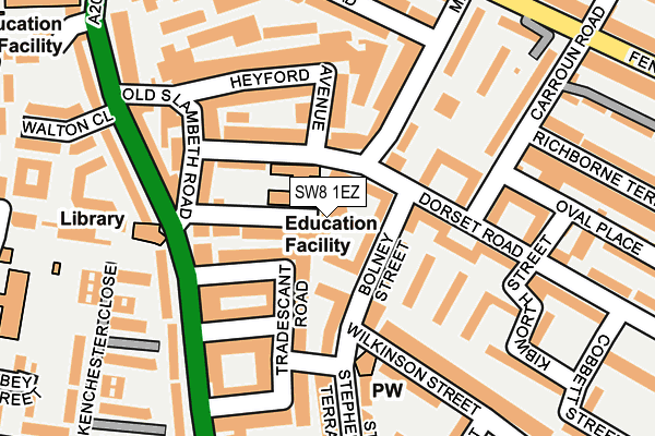 SW8 1EZ map - OS OpenMap – Local (Ordnance Survey)