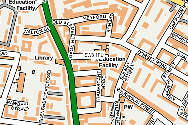 SW8 1FU map - OS OpenMap – Local (Ordnance Survey)