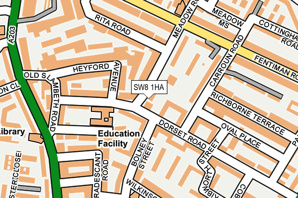 SW8 1HA map - OS OpenMap – Local (Ordnance Survey)