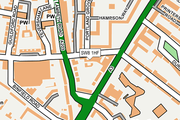 SW8 1HF map - OS OpenMap – Local (Ordnance Survey)