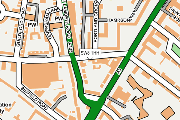 SW8 1HH map - OS OpenMap – Local (Ordnance Survey)