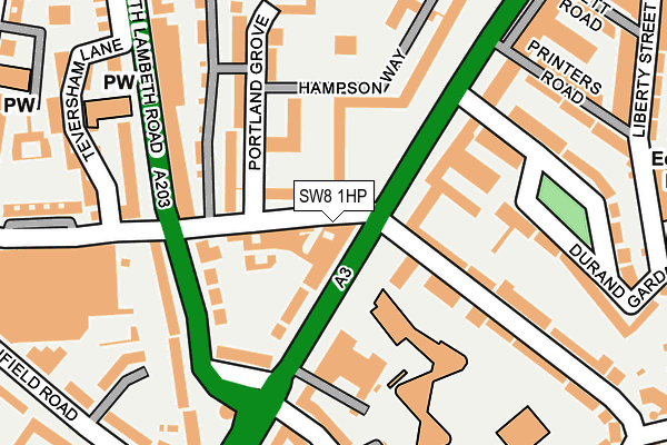 SW8 1HP map - OS OpenMap – Local (Ordnance Survey)