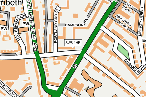 SW8 1HR map - OS OpenMap – Local (Ordnance Survey)