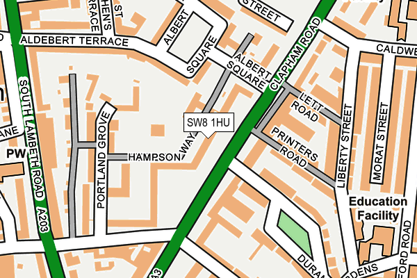 SW8 1HU map - OS OpenMap – Local (Ordnance Survey)