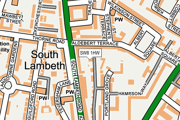 SW8 1HW map - OS OpenMap – Local (Ordnance Survey)