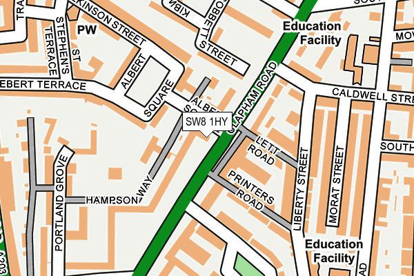 SW8 1HY map - OS OpenMap – Local (Ordnance Survey)