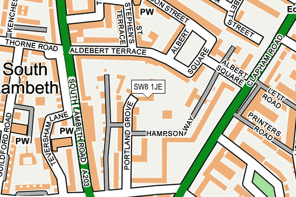 SW8 1JE map - OS OpenMap – Local (Ordnance Survey)