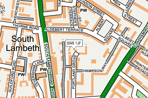 SW8 1JF map - OS OpenMap – Local (Ordnance Survey)