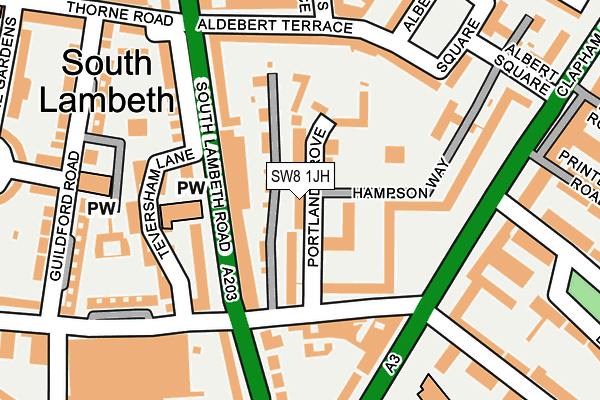 SW8 1JH map - OS OpenMap – Local (Ordnance Survey)