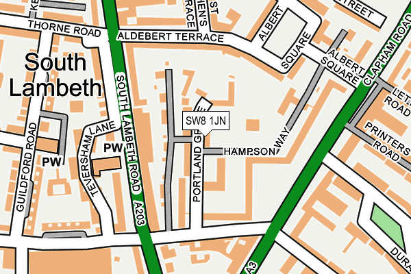 SW8 1JN map - OS OpenMap – Local (Ordnance Survey)