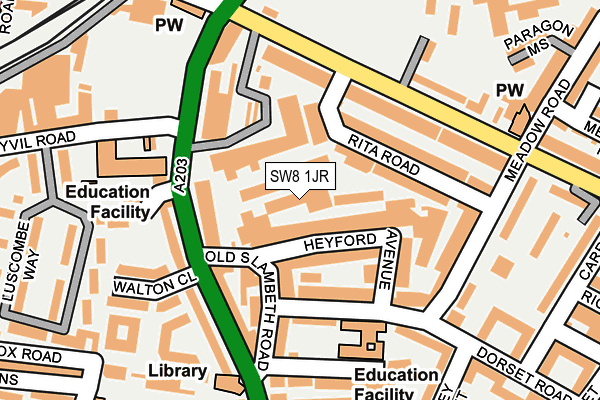 SW8 1JR map - OS OpenMap – Local (Ordnance Survey)