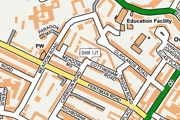 SW8 1JT map - OS OpenMap – Local (Ordnance Survey)