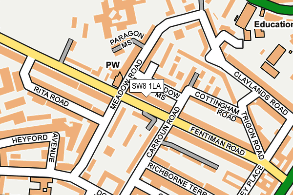 SW8 1LA map - OS OpenMap – Local (Ordnance Survey)