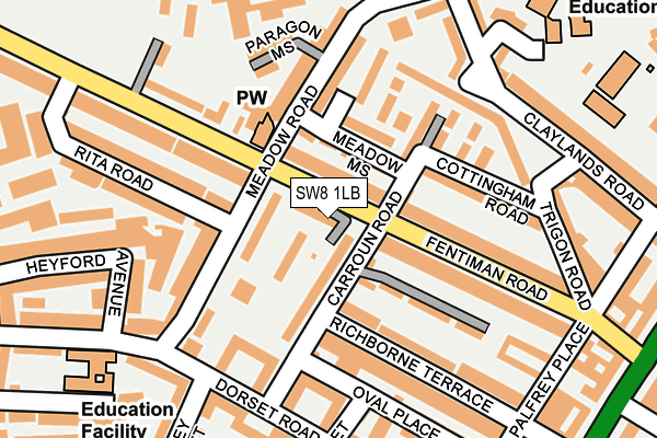 SW8 1LB map - OS OpenMap – Local (Ordnance Survey)